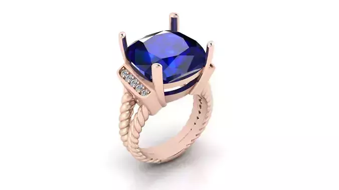 cushion rope ring high jewelry ring