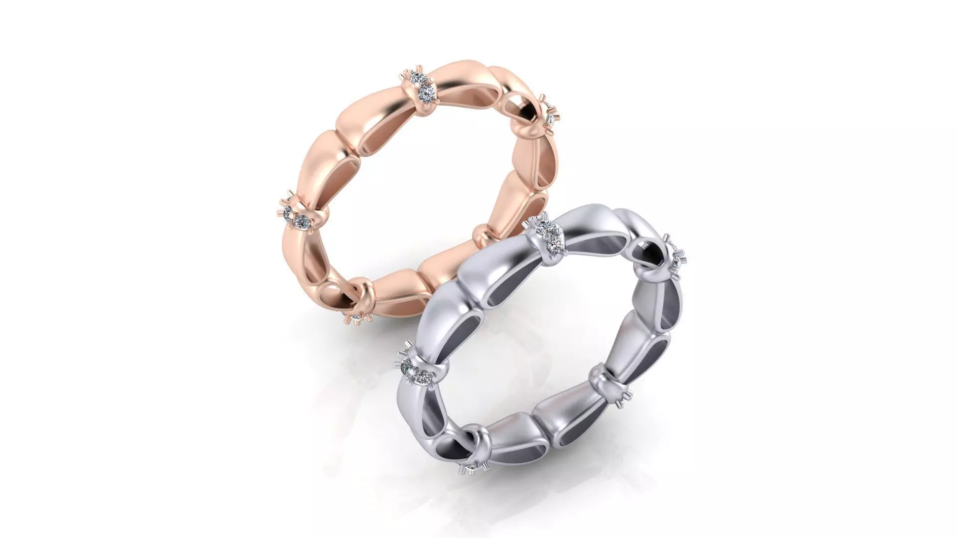 bow tie eternity jewelry ring 3D print model