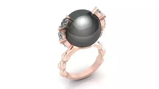 pearl and marquise high jewelry ring