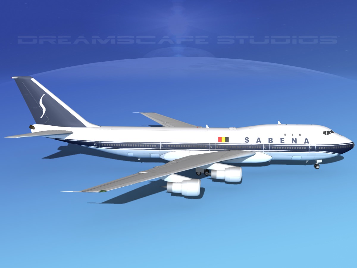 Boeing 747-100 Sabena 3D model_4