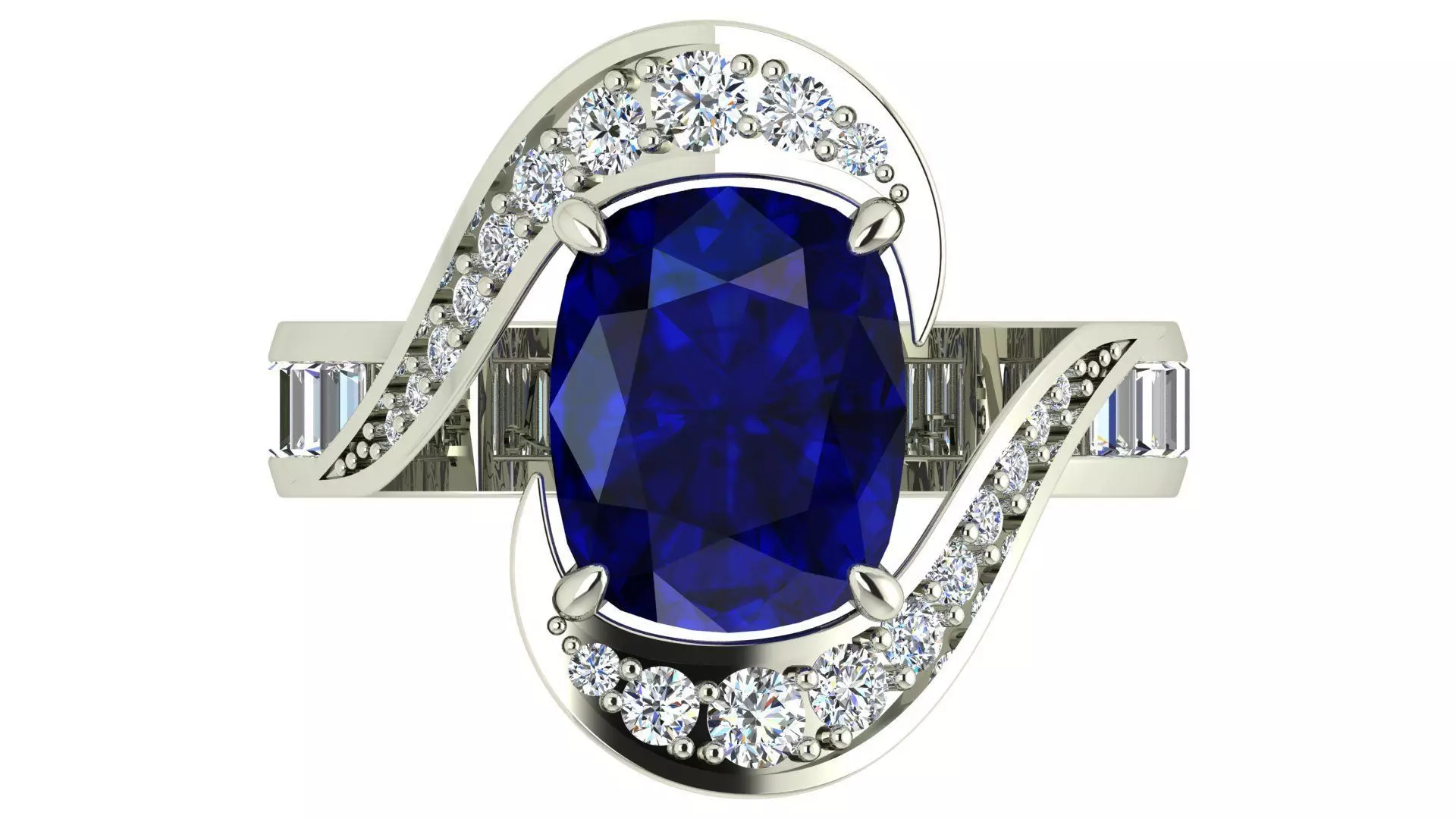 Sapphire Ring 3D print model