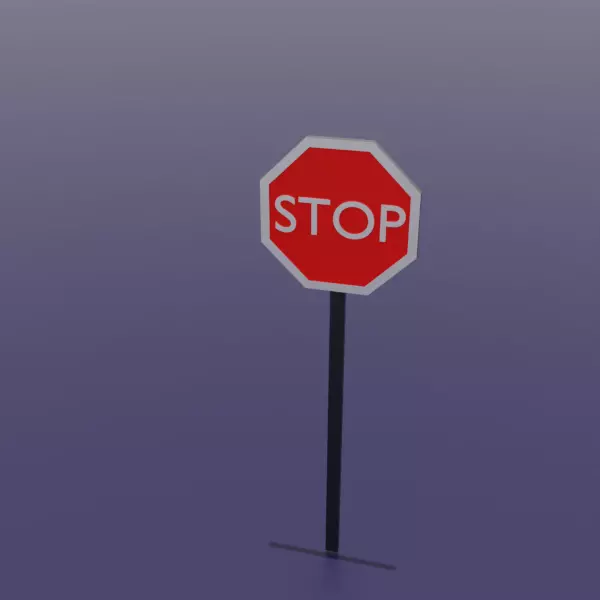 Low Poly Stop Sign City Builder Stylized Road Sign Asset Low-poly 3D model