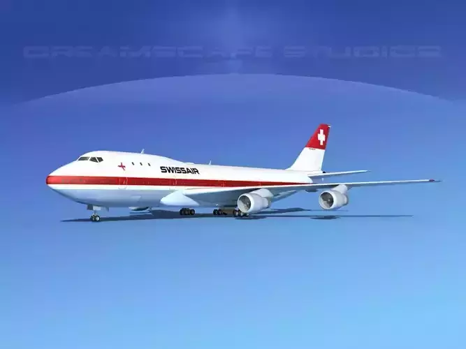 Boeing 747-100 Swissair 3D model