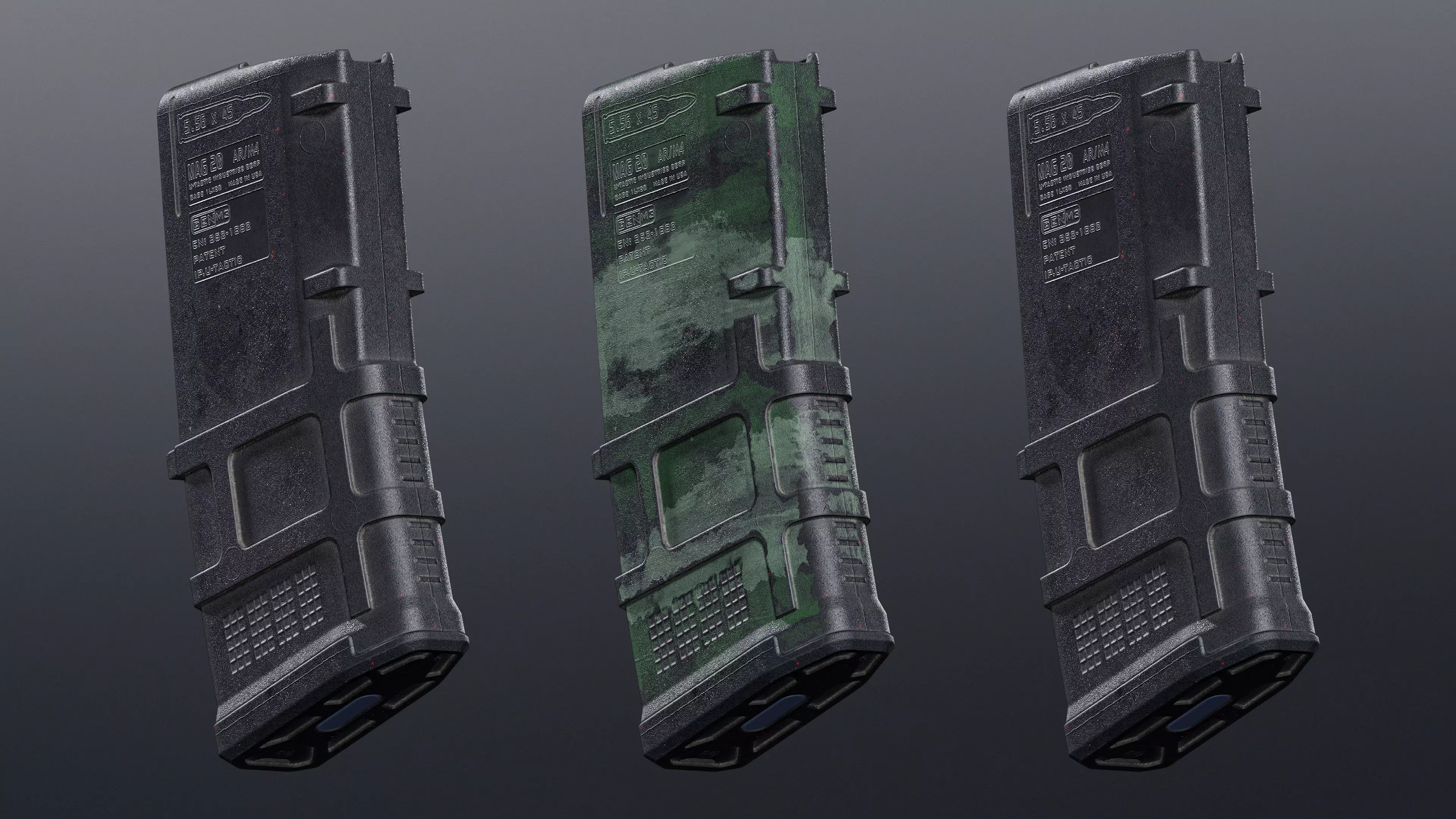 AR-15 M4 Polymer Magazine 20 Round PBR Game Ready Low-poly 3D model