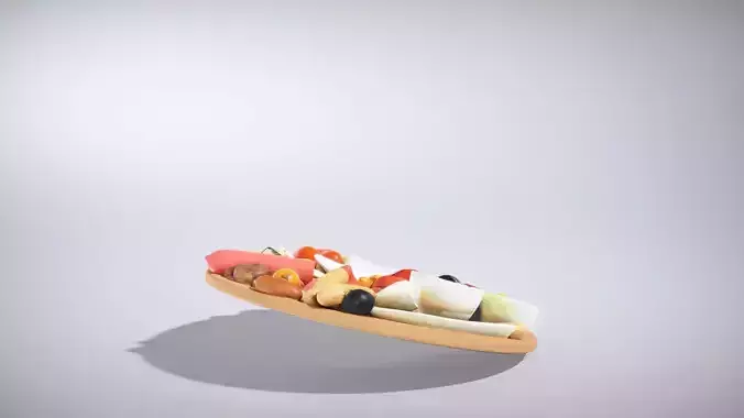 Elegant Charcuterie Board Arrangement Low-poly 3D model 3