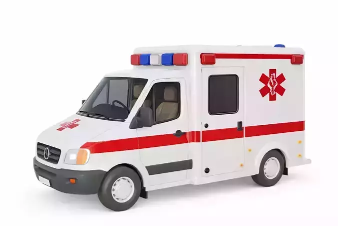 Modern Generic Ambulance Emergency Medical Response Vehicle 03