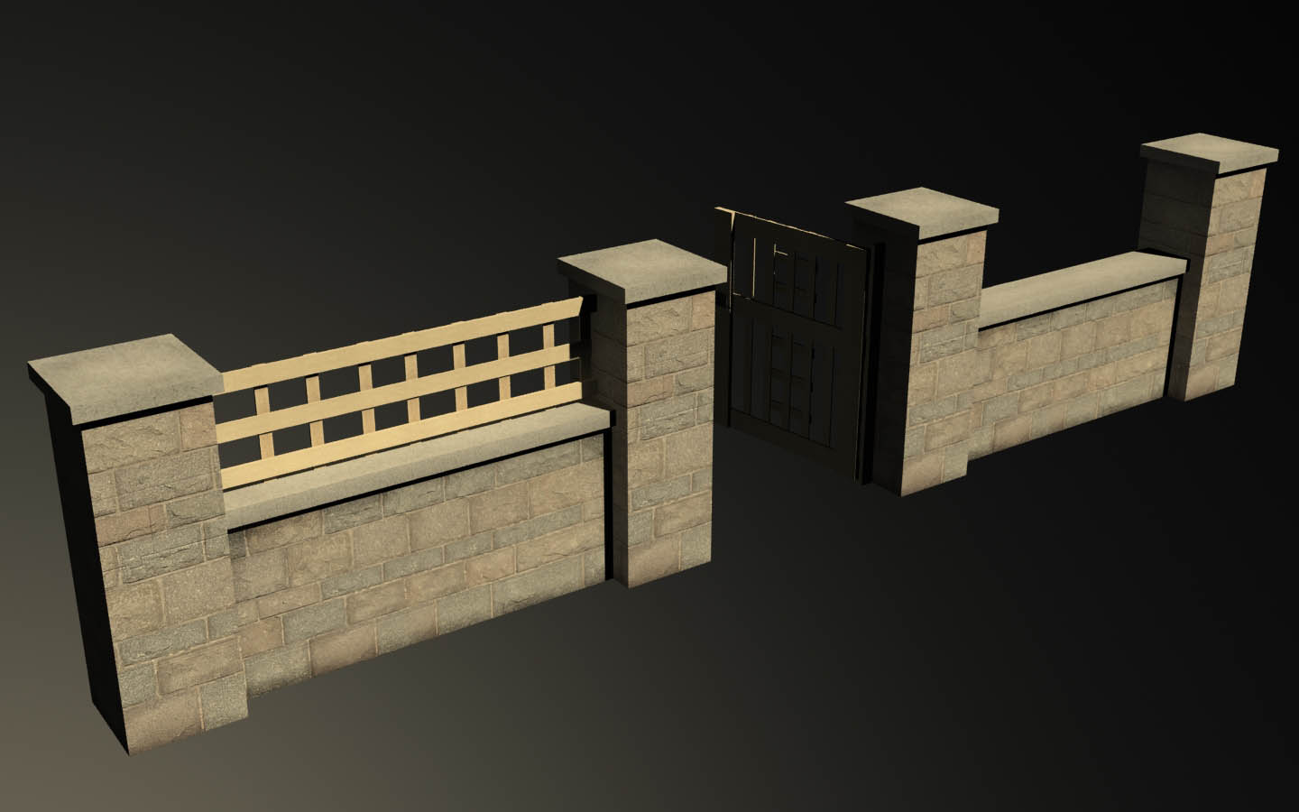 Fence Package Low-poly 3D model_8