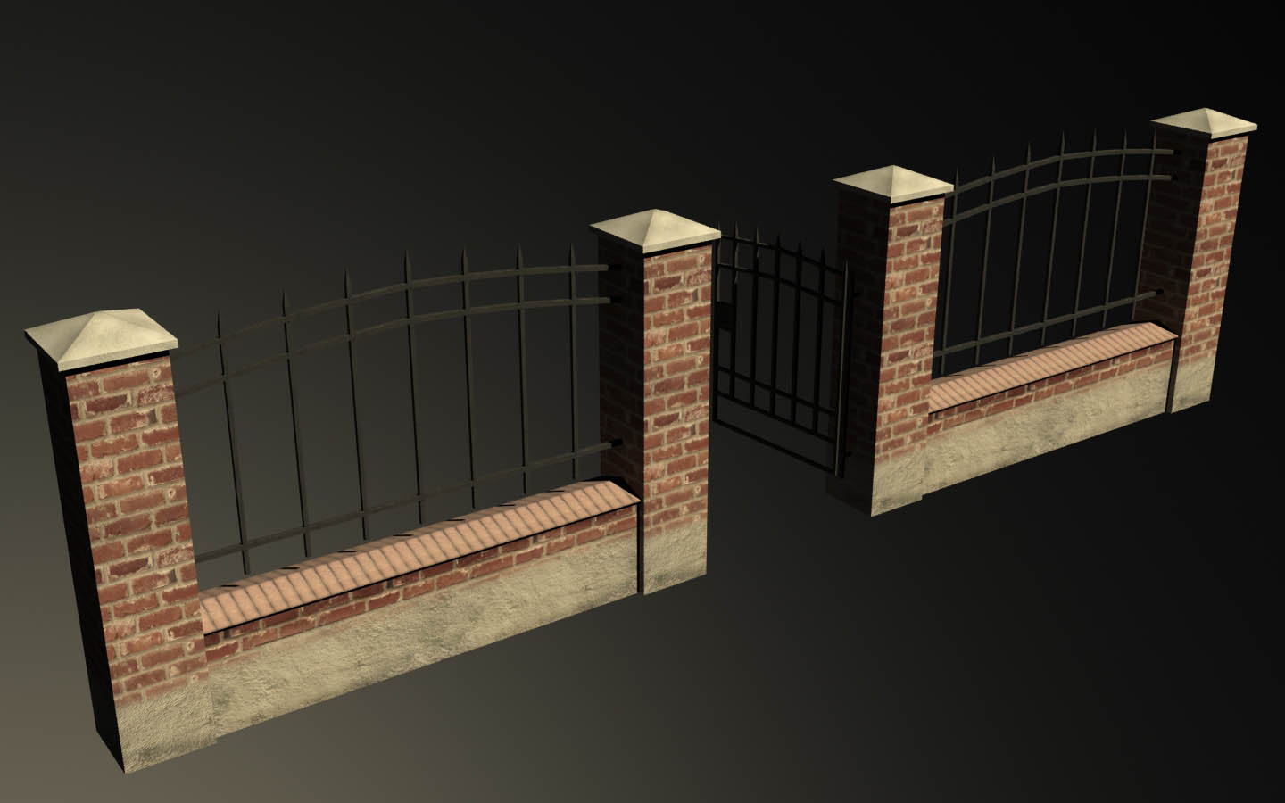 Fence Package Low-poly 3D model_1