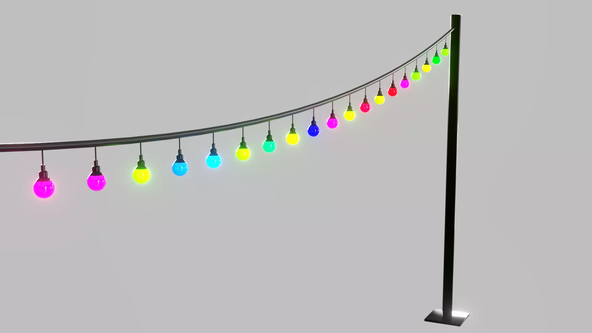 Vintage Lights String PBR 2 3D model