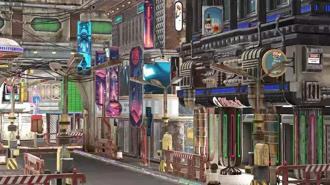 Sci Fi Futuristic City  Pack Low Poly 3D Model Low-poly 3D model 5