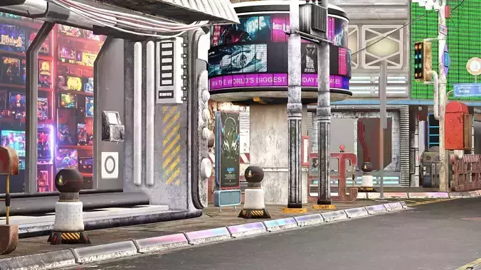 Sci Fi Futuristic City  Pack Low Poly 3D Model Low-poly 3D model 4