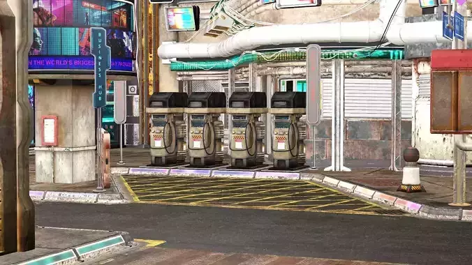 Sci Fi Futuristic City  Pack Low Poly 3D Model Low-poly 3D model 7