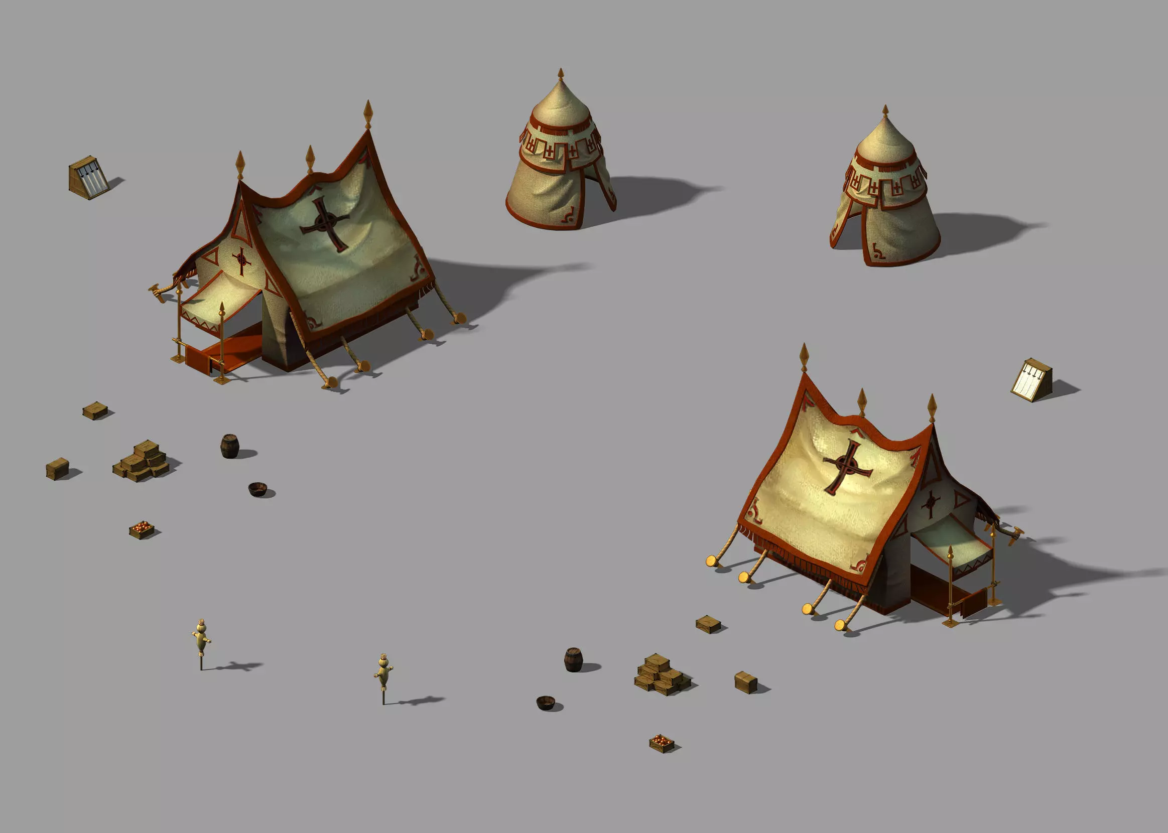 Crusaders - Barracks - Tents 01 3D model