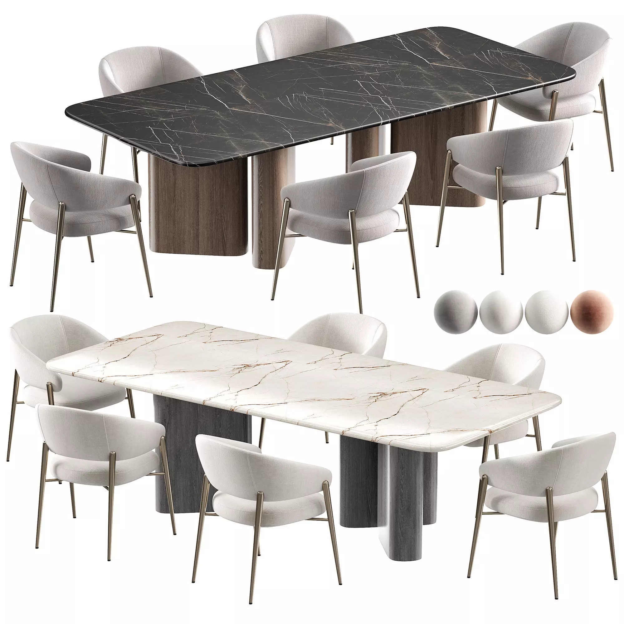Linda chair and Onno Dining Table by Giulio Marelli 3D model