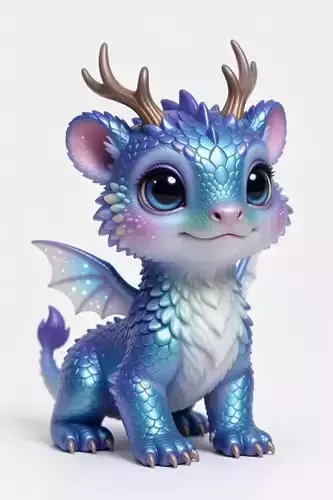 Small Dragon Hybrid Figurine 3D