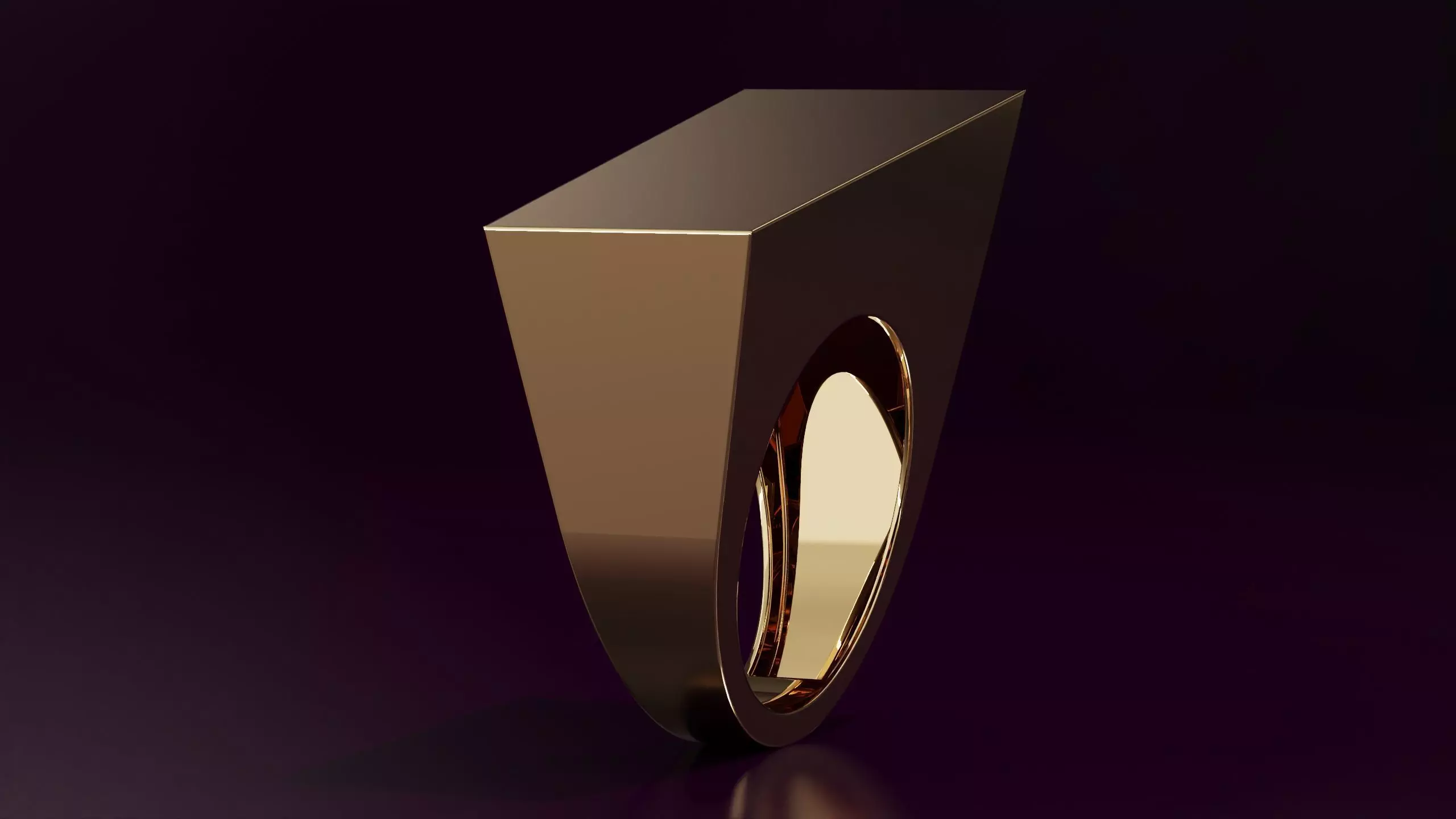 free form square ring N22 54EU SIZE 3D print model