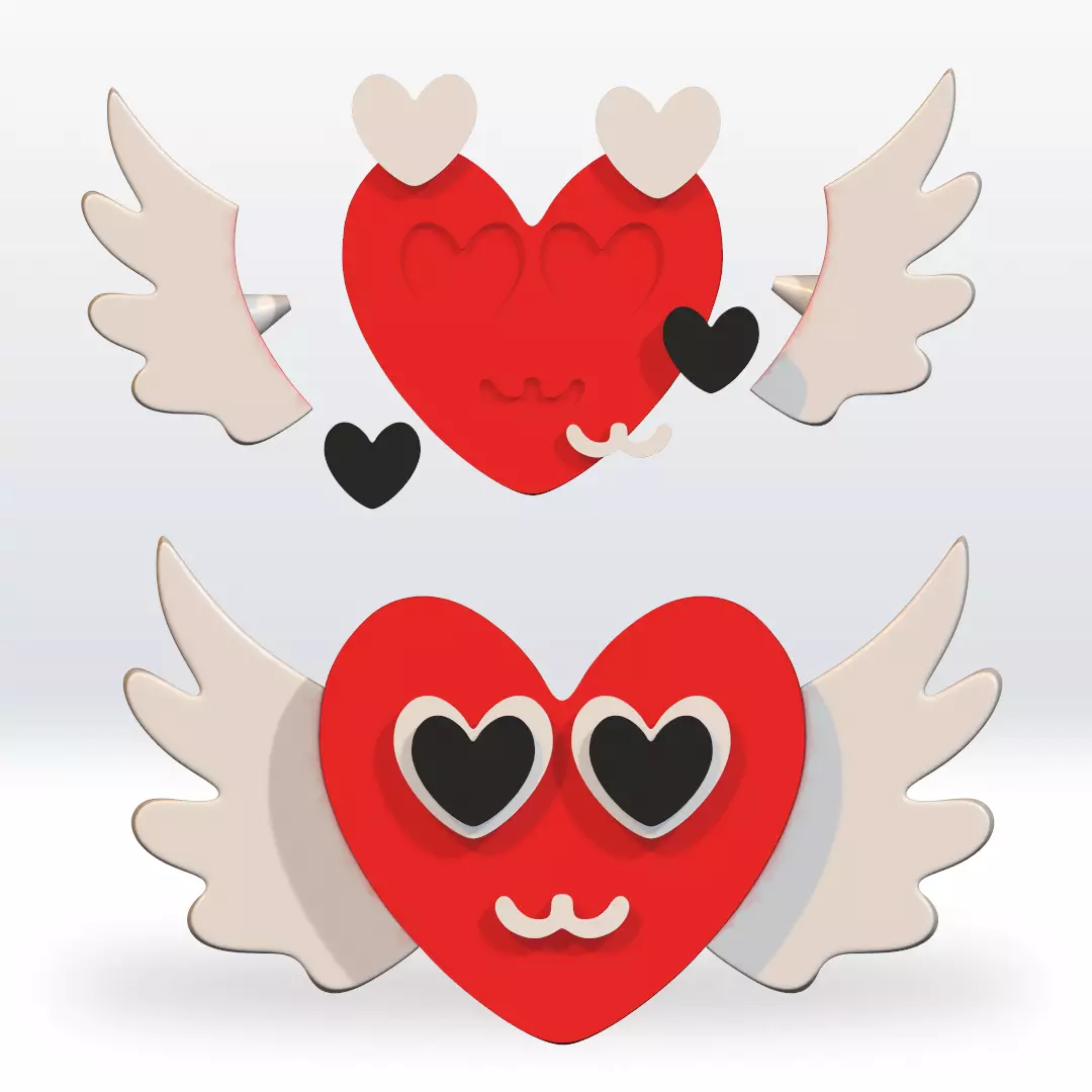 Heart Lucky Block Brainrot Valentine Day STL Multipart 3D print model