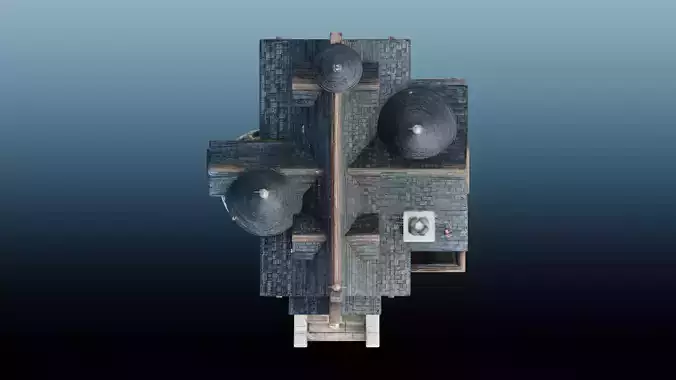 Mediaval fantasy house EM-18 Low-poly 3D model 5