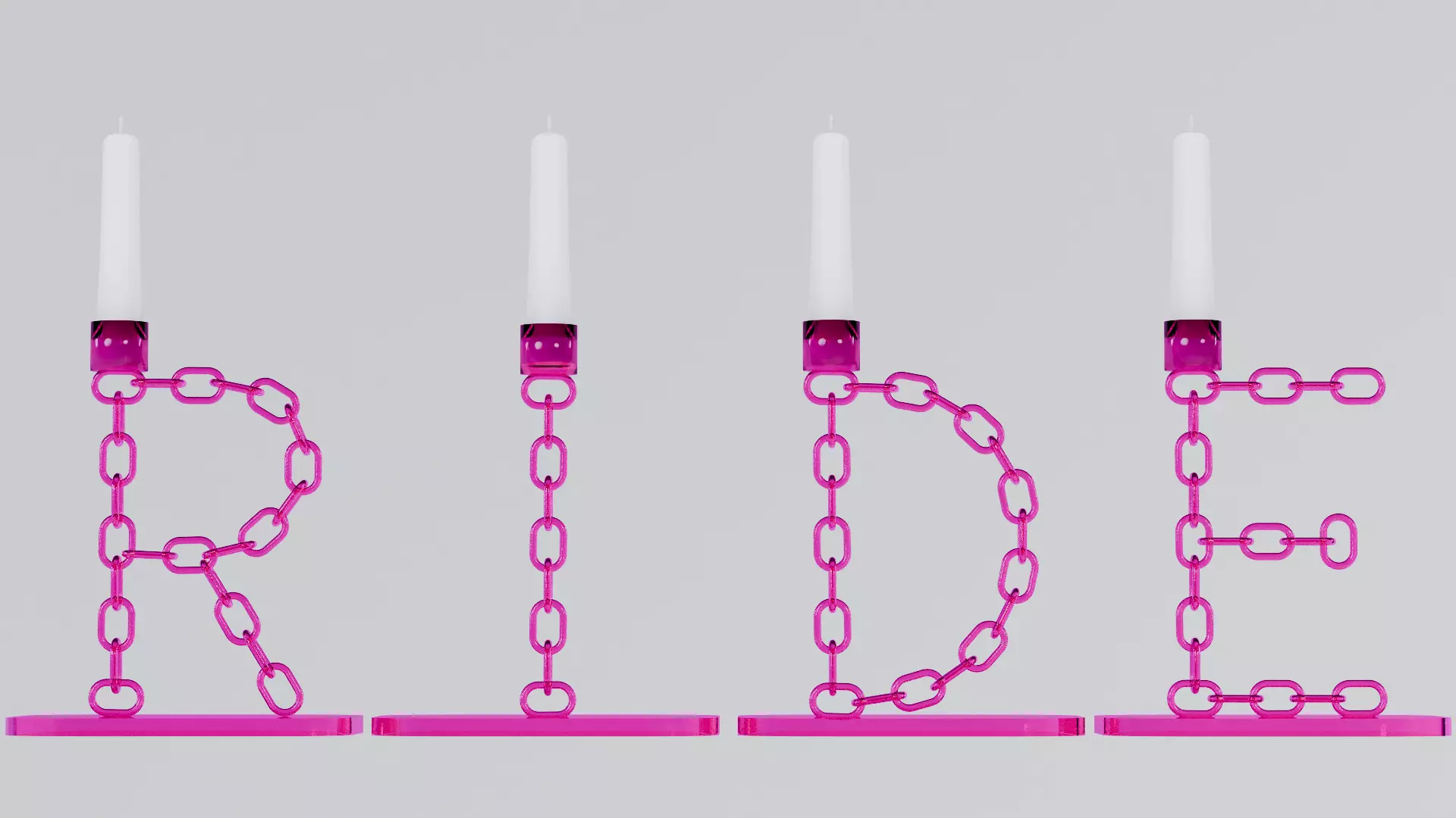 Ride Pink Glass Candleholder 3D Model Unwrapped UV Low-poly 3D model