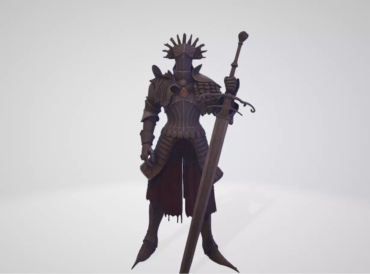 Magestic Knight 3d statue with separate sword 3D print model