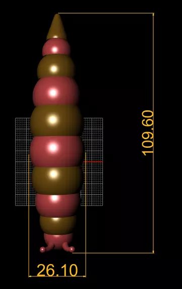 Segmented Caterpillar Figure Articulated 3D 3D print model