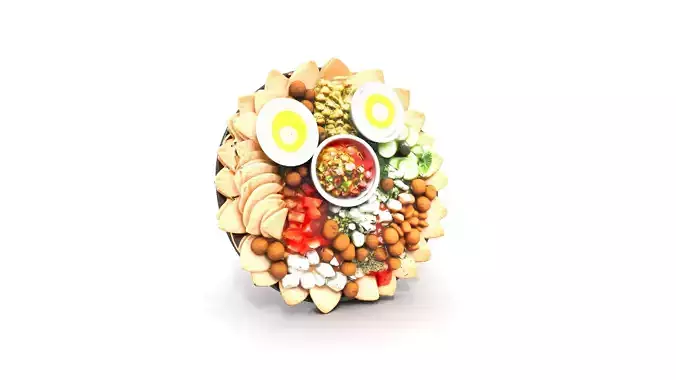 Colorful Mezze Platter Low-poly 3D model 4