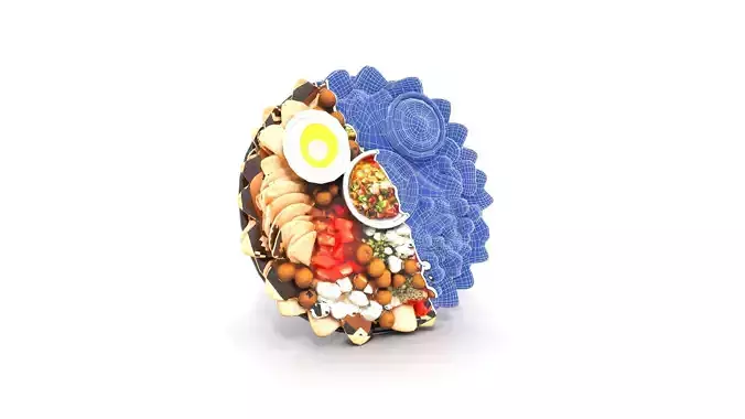 Colorful Mezze Platter Low-poly 3D model 7