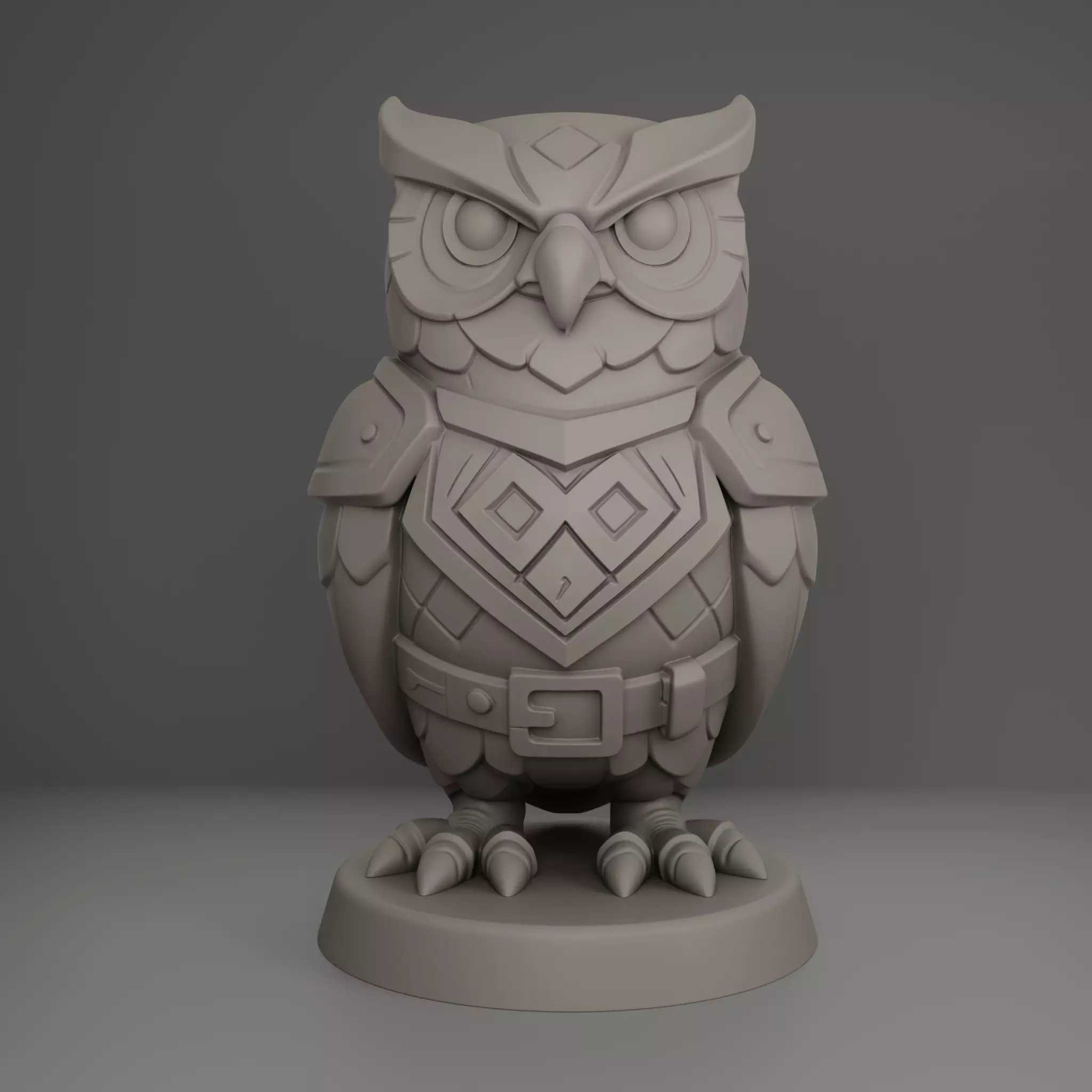 Armored Owl Warrior 3D Print STL Model 3D print model