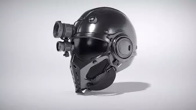 Cyberpunk Riot Helmet with Glossy Black Visor