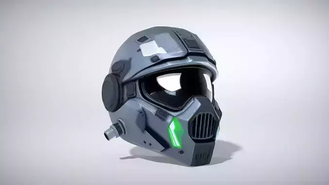 Asymmetric Cyber Helmet with Night Vision Lens