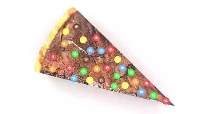 Brownie Pie With Candies 3D model 2