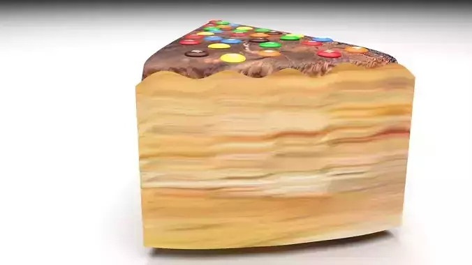 Brownie Pie With Candies 3D model 5