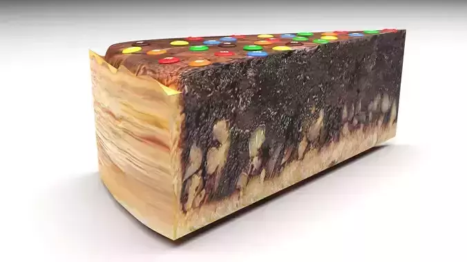 Brownie Pie With Candies 3D model