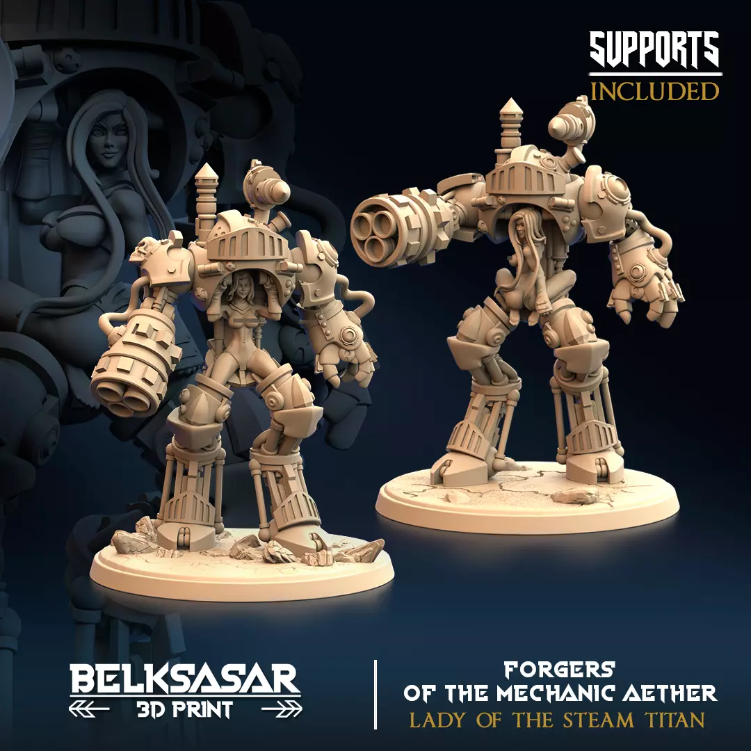 Lady of the Steam Titan Nude Set x2 3D print model