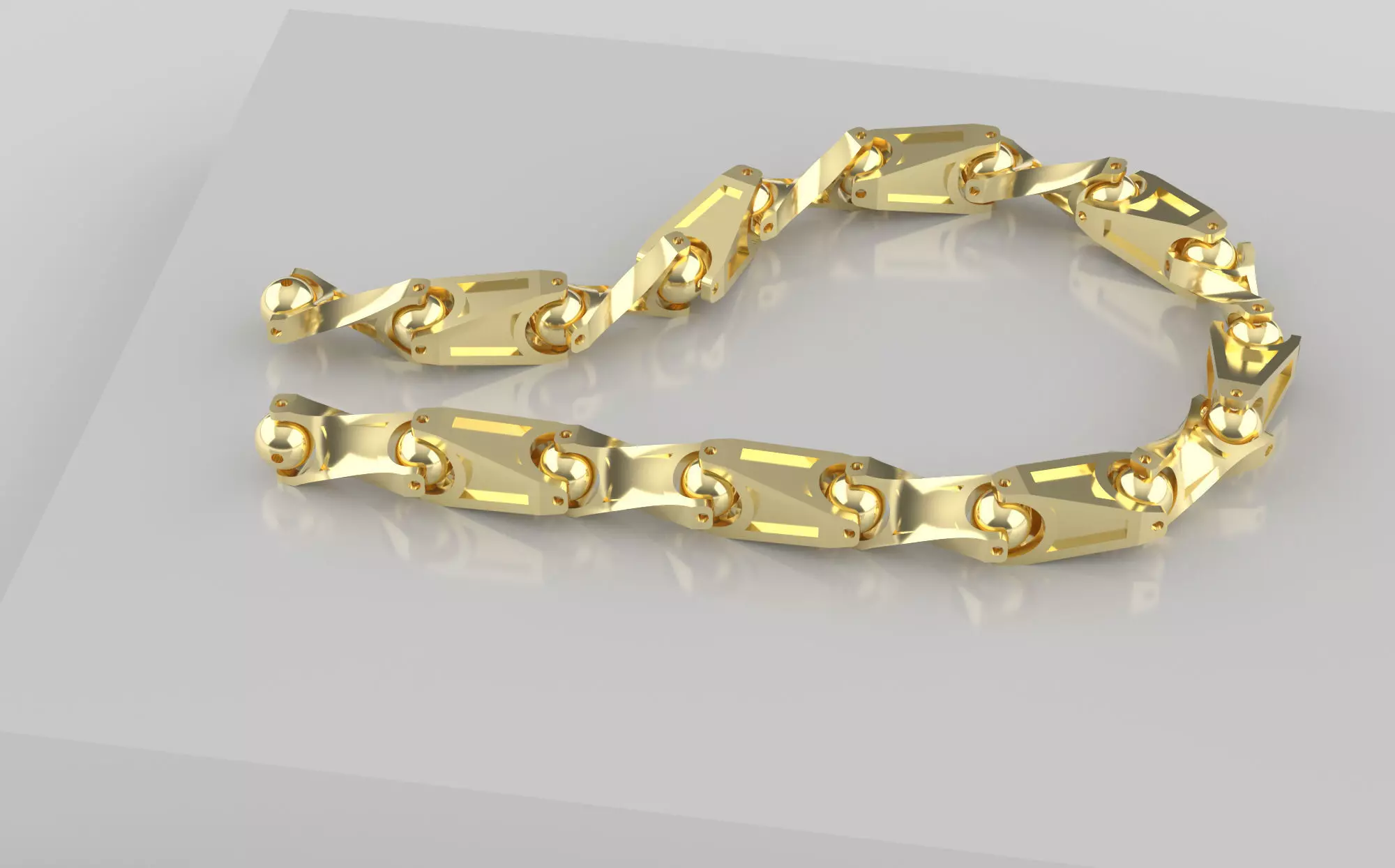 Gold Chain -001- Ready for Jewelry Production 3D print model