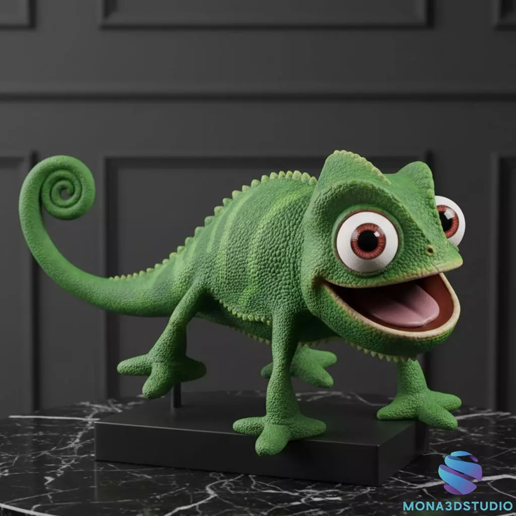 Pascal the Chameleon - 3D Presupported Resin Model 3D print model