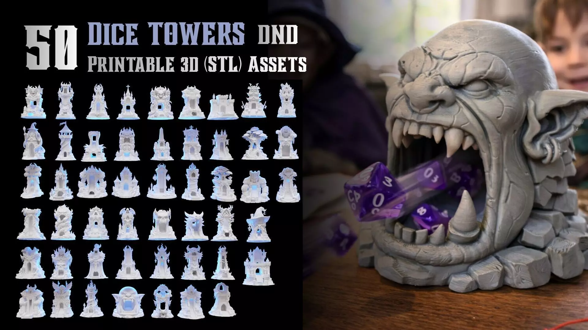 50 DnD STL Miniatures Dice Towers Bundle 3D print model 3D print model