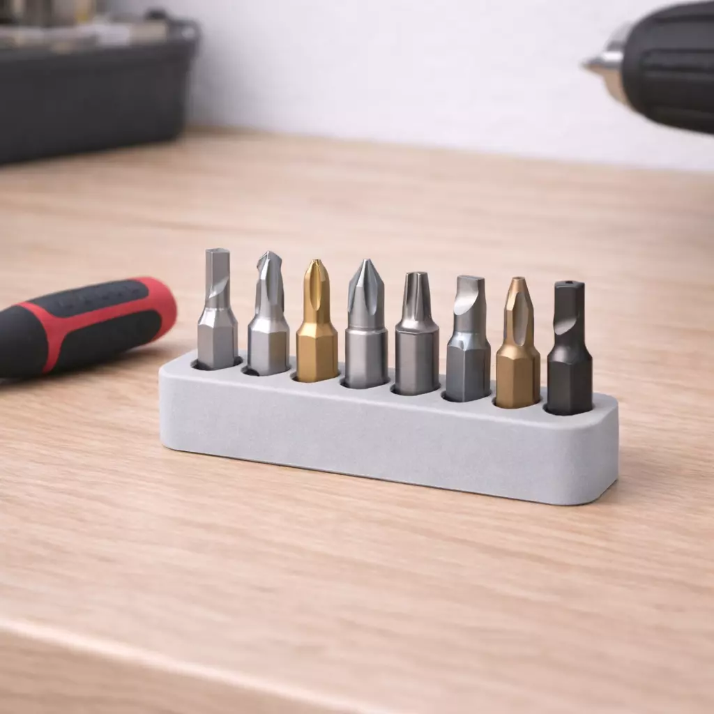 Tool Bit Holder Rack Workshop Organizer STL 3D print model
