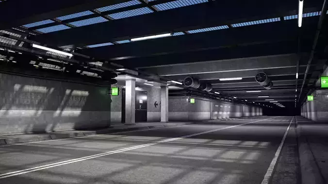 Modular Tunnel Segments Low-poly 3D model