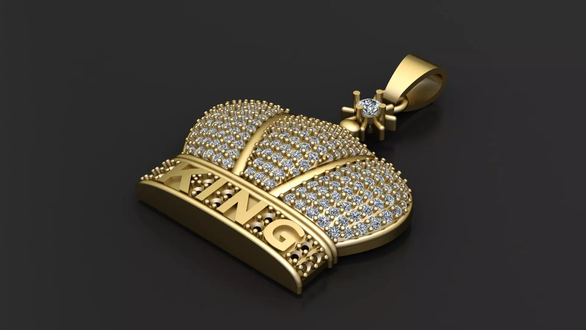 Luxury Iced Crown Name Pendant 3D print model