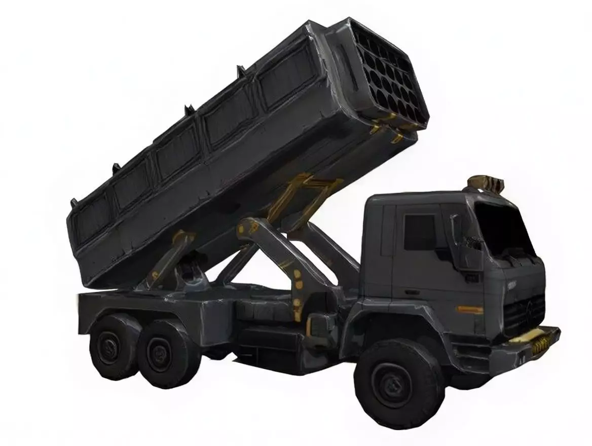 Heavy MLRS Rocket Launcher Truck Low-poly 3D model