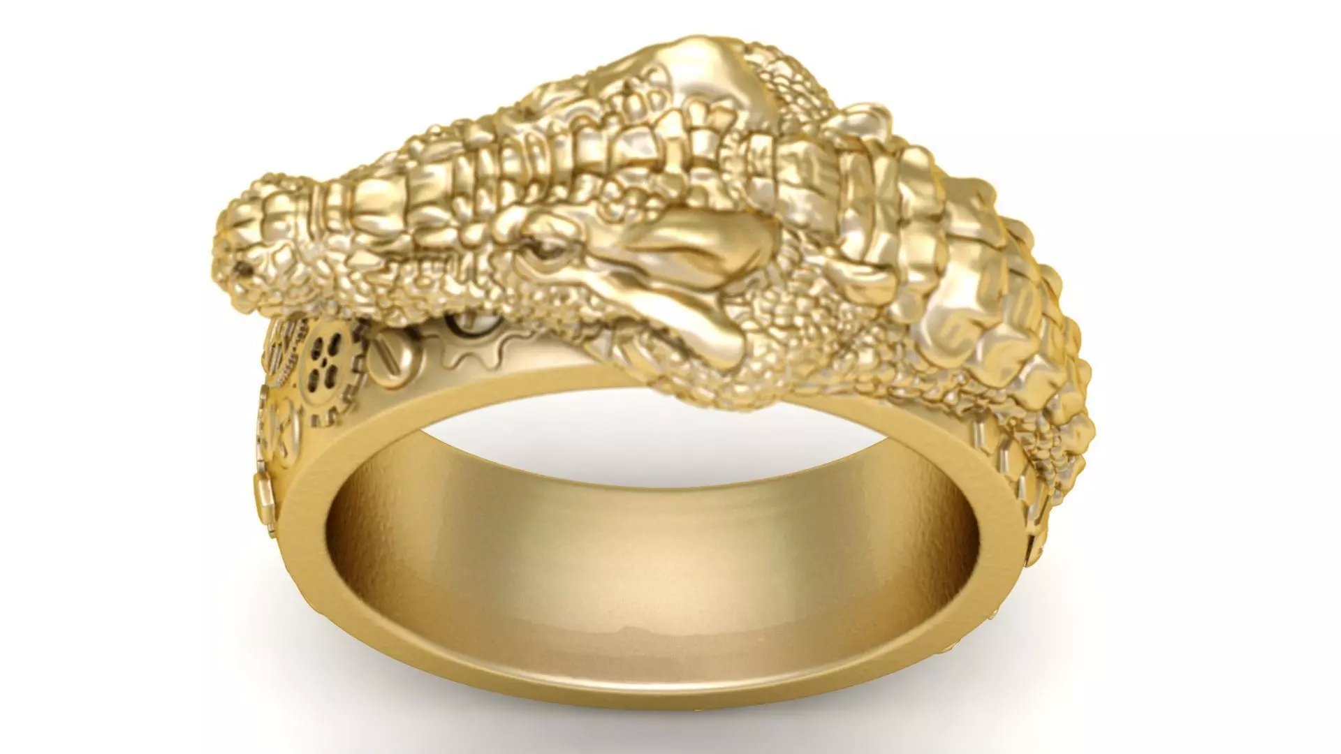 Luxury Crocodile Head Ring 3D print model
