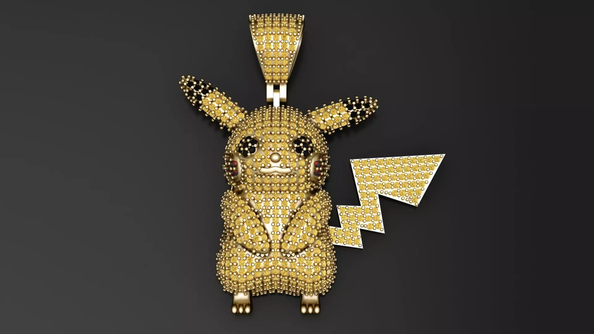 Gem-Set Cartoon Character Pendant 3D print model