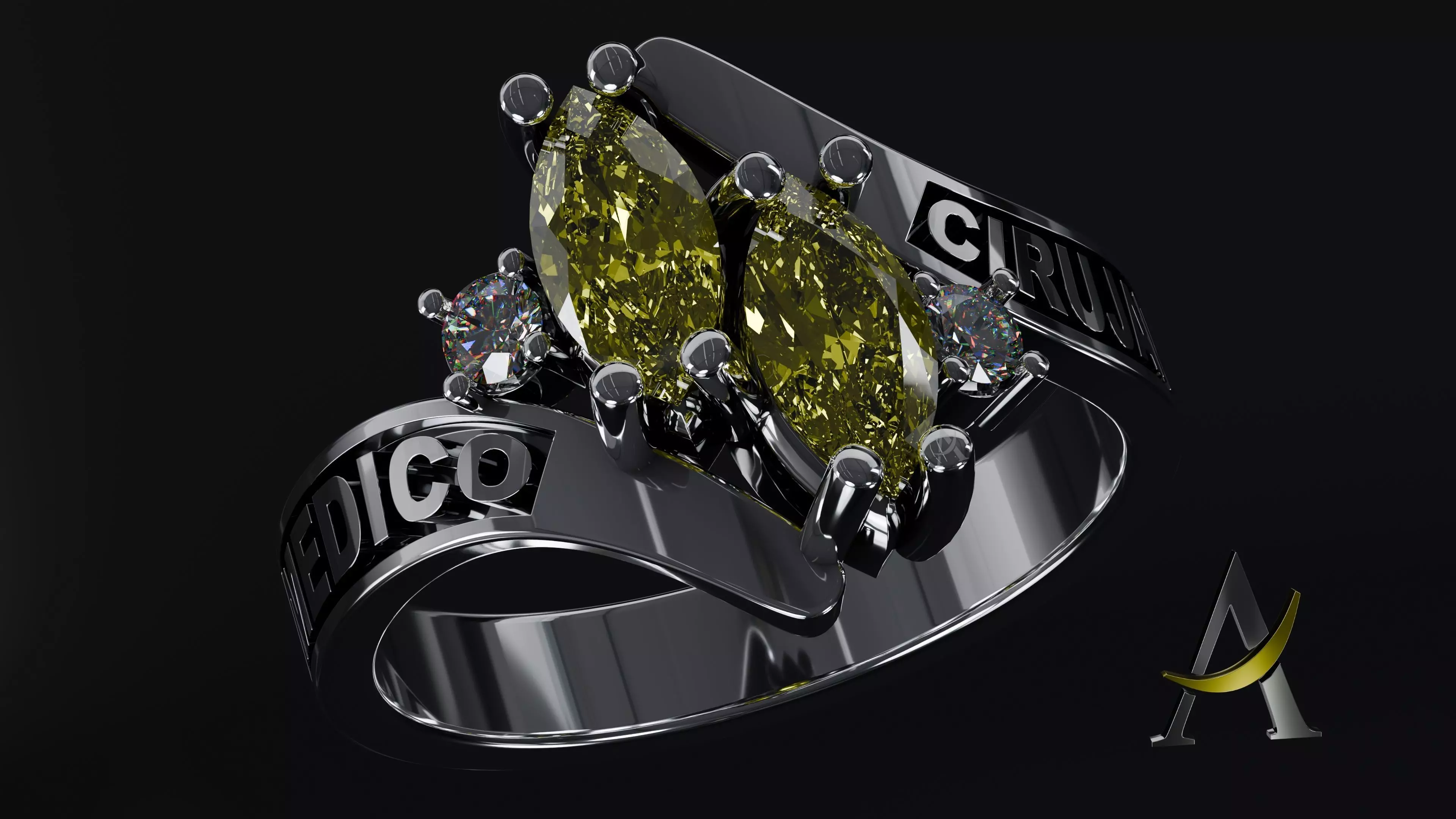College Class Ring Model 2 3D print model