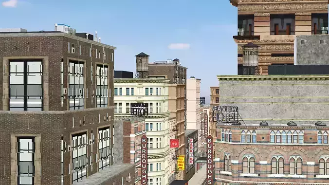 New York Modern City Town 3D Model Low-poly 3D model 3