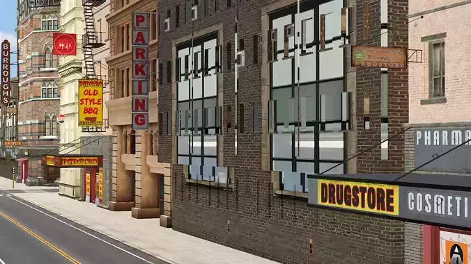 New York Modern City Town 3D Model Low-poly 3D model 4