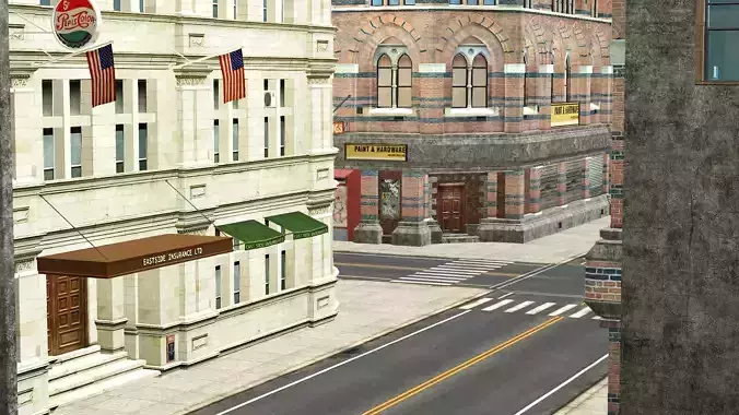 New York Modern City Town 3D Model Low-poly 3D model 7