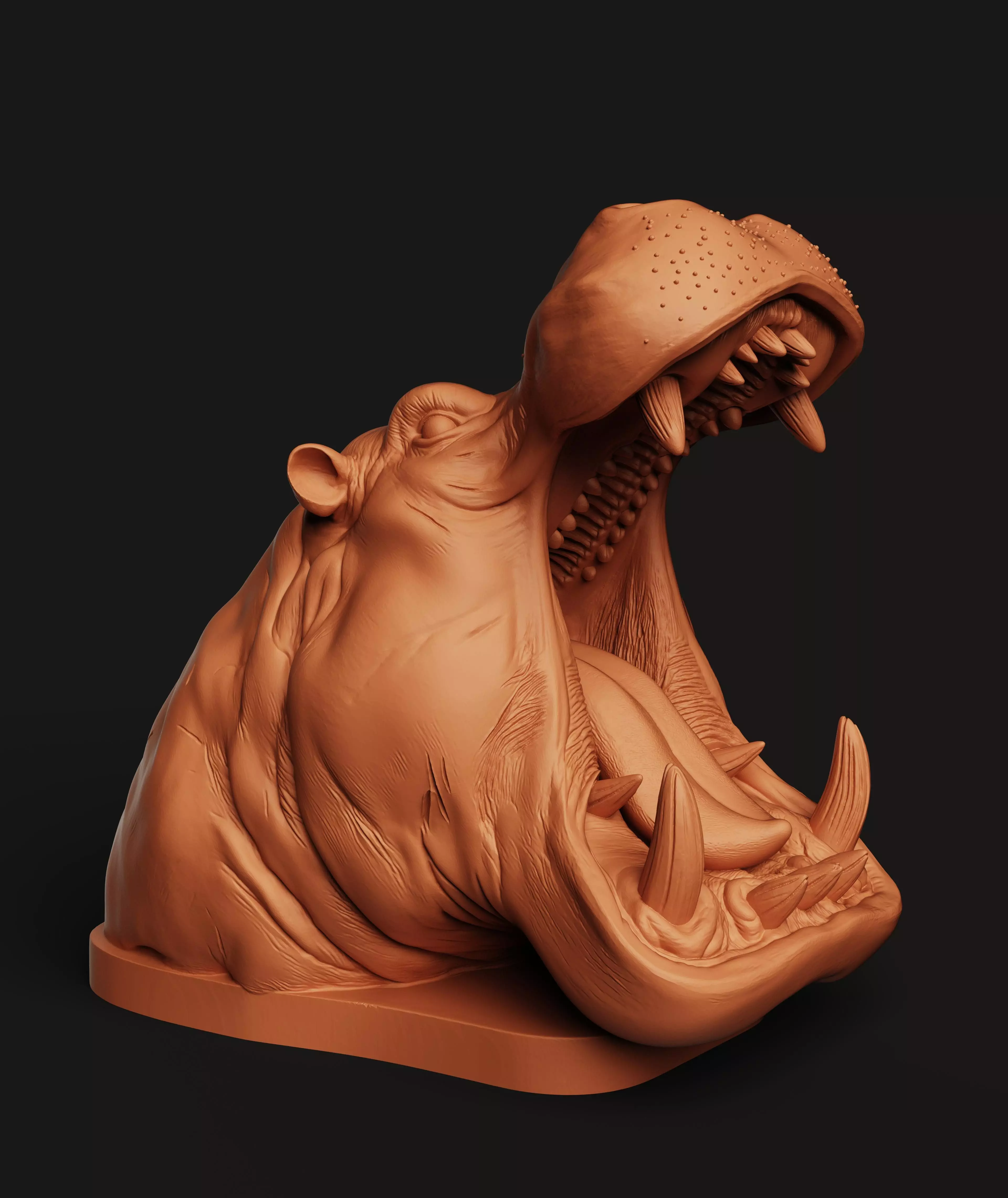 Hippo Head Controller Stand Remote Holder Desk Organizer 3D print model