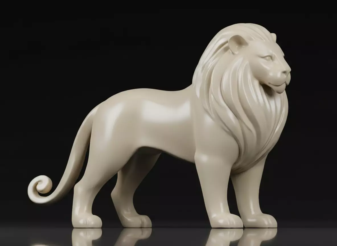 Minimal Lion Sculpture - Modern Animal Decor 3D print model