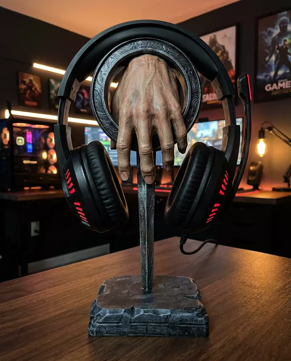 Realistic Hand Headphone Stand - Gamer Desk Accessory 3D print model
